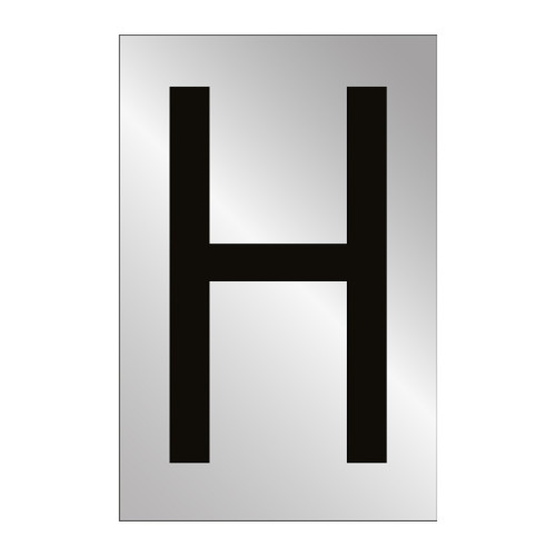 Character 'H' - Polished Chrome Effect - 50mm
