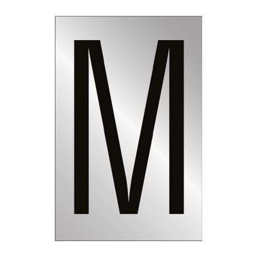Character 'M' - Polished Chrome Effect - 50mm