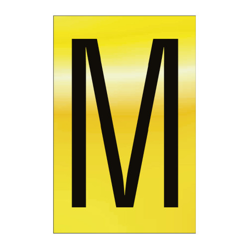 Character 'M' - Polished Gold Effect - 50mm
