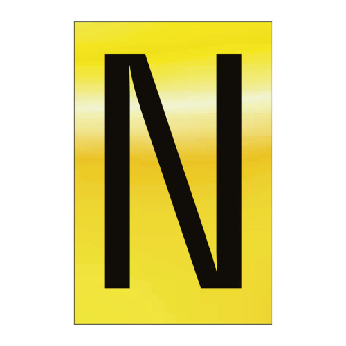 Character 'N' - Polished Gold Effect - 50mm