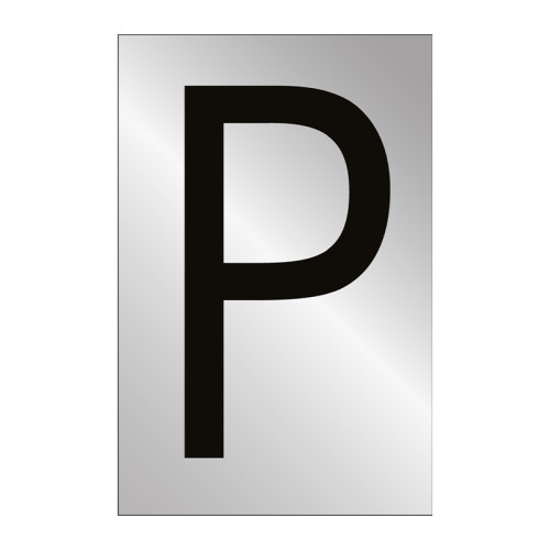 Character 'P' - Polished Chrome Effect - 50mm