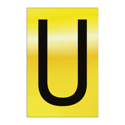 Character 'U' - Polished Gold Effect - 50mm