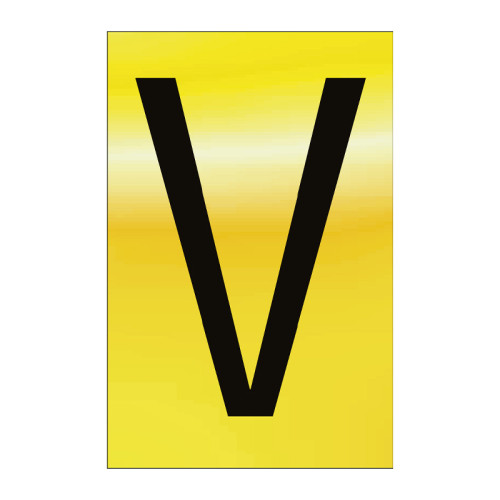 Character 'V' - Polished Gold Effect - 50mm