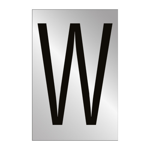 Character 'W' - Polished Chrome Effect - 50mm