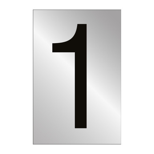 Character '1' - Polished Chrome Effect - 75mm