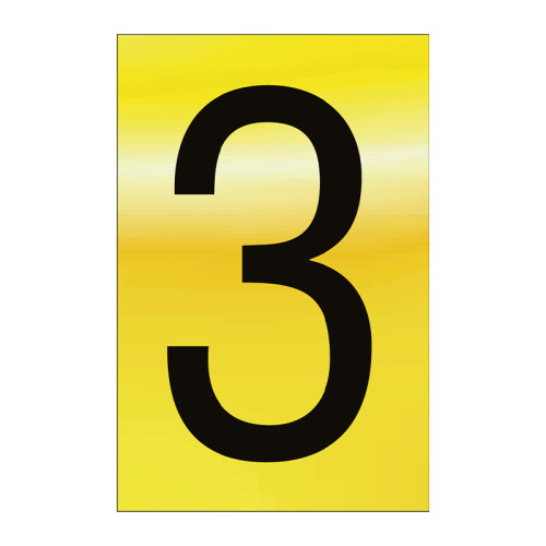 Character '3' - Polished Gold Effect - 75mm
