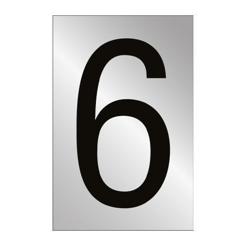 Character '6' - Polished Chrome Effect - 75mm