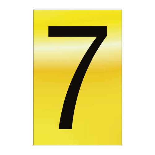 Character '7' - Polished Gold Effect - 75mm