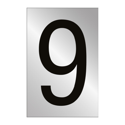 Character '9' - Polished Chrome Effect - 75mm
