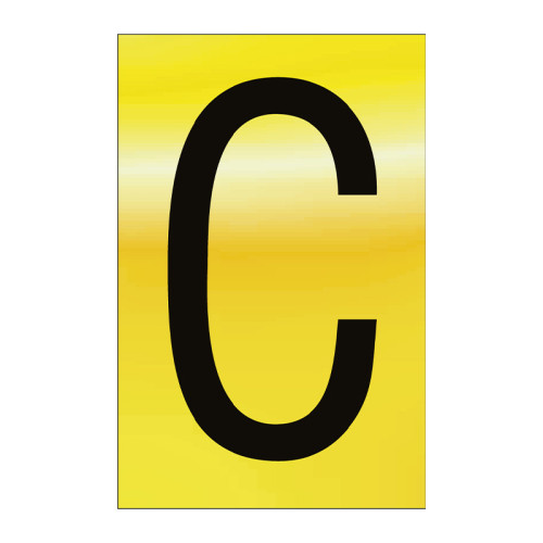 Character 'C' - Polished Gold Effect - 75mm
