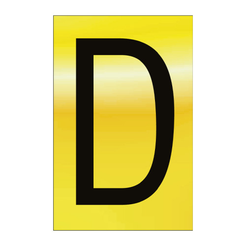 Character 'D' - Polished Gold Effect - 75mm