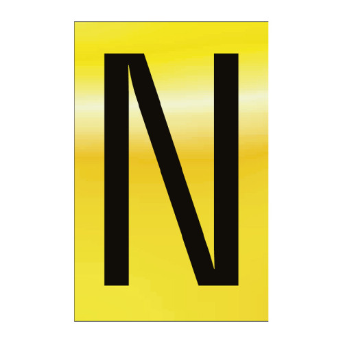 Character 'N' - Polished Gold Effect - 75mm