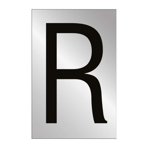 Character 'R' - Polished Chrome Effect - 75mm