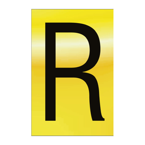Character 'R' - Polished Gold Effect - 75mm