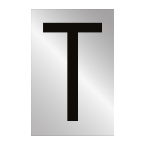 Character 'T' - Polished Chrome Effect - 75mm