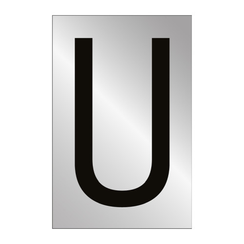 Character 'U' - Polished Chrome Effect - 75mm