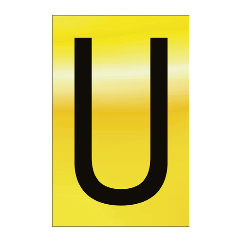 Character 'U' - Polished Gold Effect - 75mm