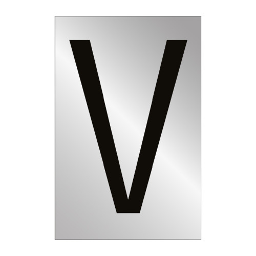 Character 'V' - Polished Chrome Effect - 75mm