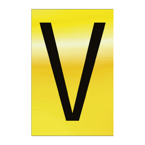 Character 'V' - Polished Gold Effect - 75mm