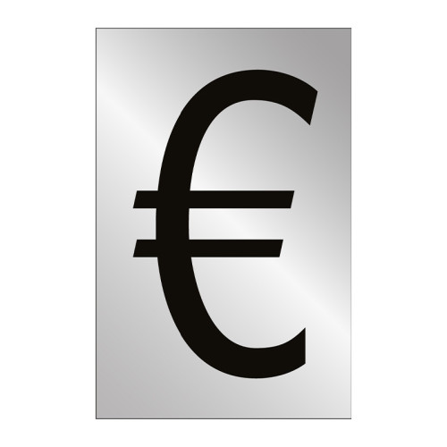 Character 'â‚¬' - Polished Chrome Effect - 75mm