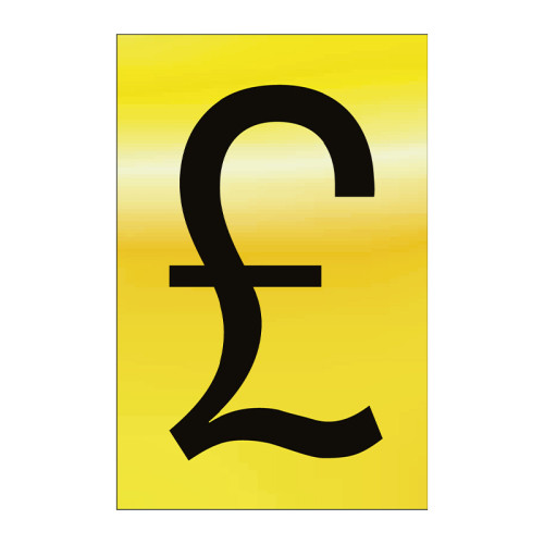 Character 'Â£' - Polished Gold Effect - 75mm