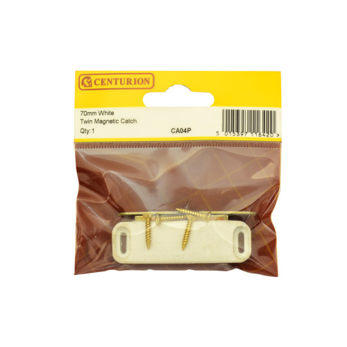 70mm White Twin Magnetic Catch