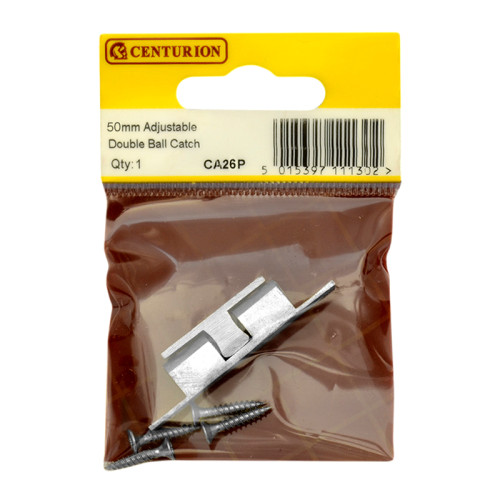 Centurion Adjustable Double Ball Catch, 50mm, Chrome Plated, CA26P
