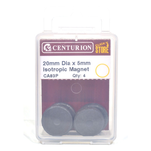 20mm Diameter x 5mm Isotropic Ferrite Magnet (Pack of 4)