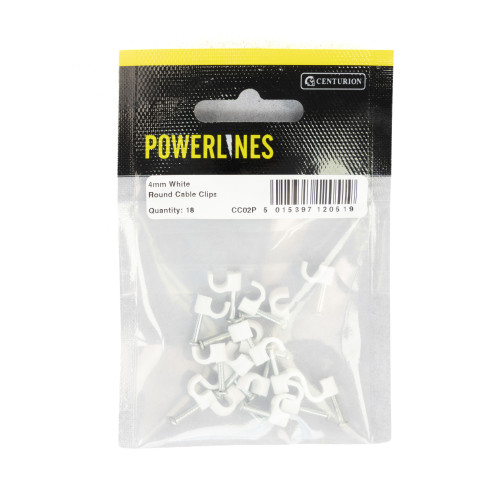 White Cable Clips 4mm