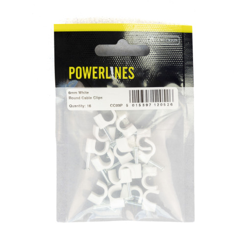 White Cable Clips 6mm