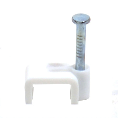White T+E Cable Clips 2.5mm