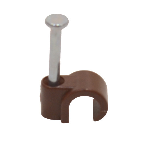 Cable Clips - Brown Round - 7mm -CC13L