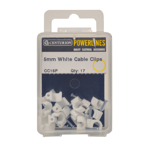 White Cable Clips 5mm