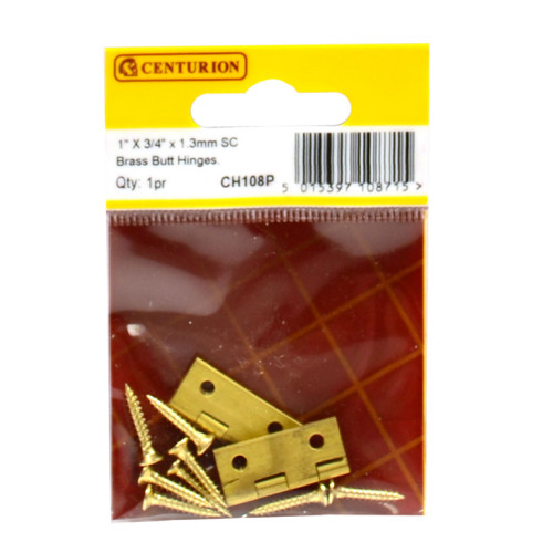 1" x 3/4" x 1.3mm SC Medium Duty Solid Drawn Butt Hinges (1 pair)