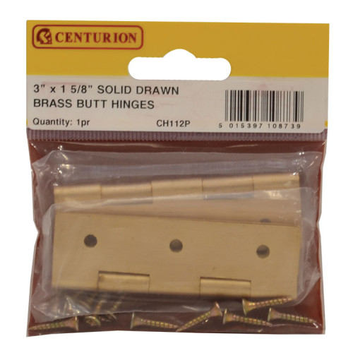 3" x 1 5/8" x 2mm SC Medium Duty Solid Drawn Butt Hinges (1 pair)