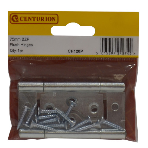 Steel Flush Hinges, Zinc Plated, 76mm
