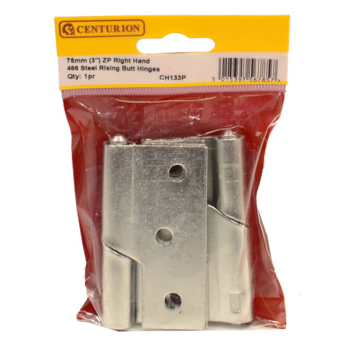Steel Rising Butt Hinges, Right, Zinc Plated, 76mm