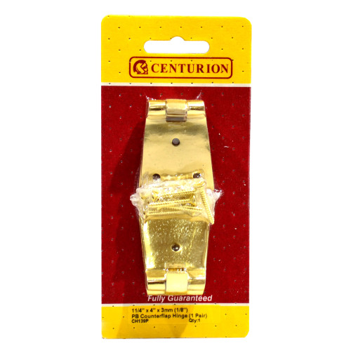 Solid Brass Counterflap Hinges, Polished Brass, 38mm x 102mm