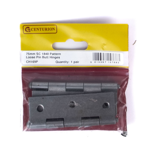 Loose Pin Steel Butt Hinges, Self Colour, 75mm