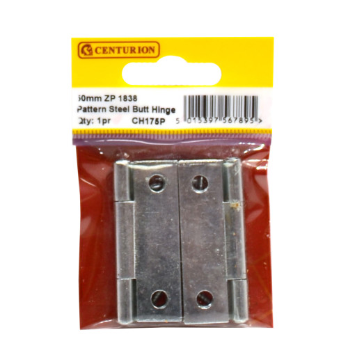 50mm ZP Steel Butt Hinge (1 pair)