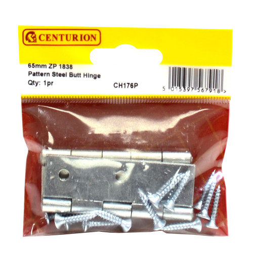 65mm ZP Steel Butt Hinge (1 pair)