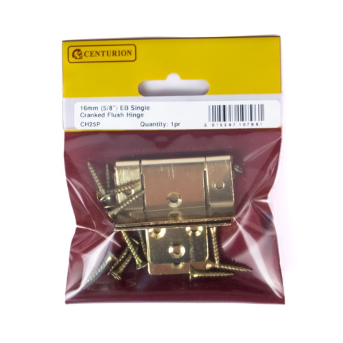 16mm (5/8") EB Single Cranked Flush Hinge (1 pair)
