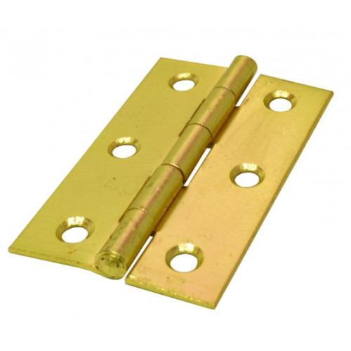 Steel Butt Hinges, Brassed, 90mm