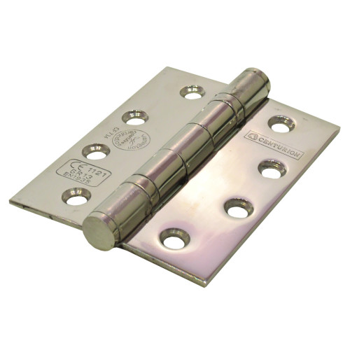 Ball Bearing Butt Hinges, Polished Stainless Steel, 102mm x 76mm