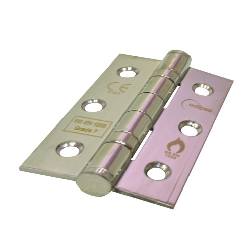 Ball Bearing Butt Hinges, Polished Stainless Steel, 76mm x 51mm