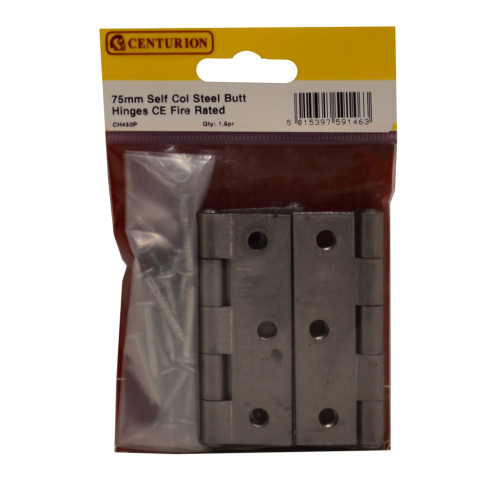 75mm Self Col Steel Butt Hinges CE Fire Rated 1.5pr