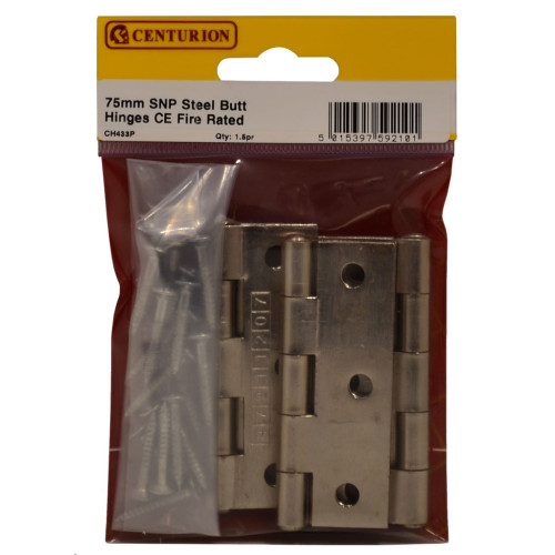 75mm SNP Steel Butt Hinges CE Fire Rated 1.5pr