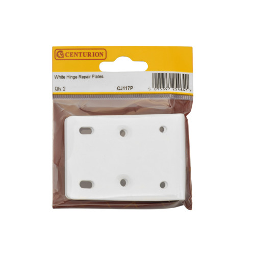 75 x 10 x 55mm White Hinge Repair Plate (Pack of 2)