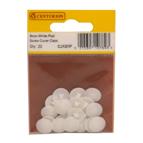 White Pozi Screw Cover Caps (Pack of 20)