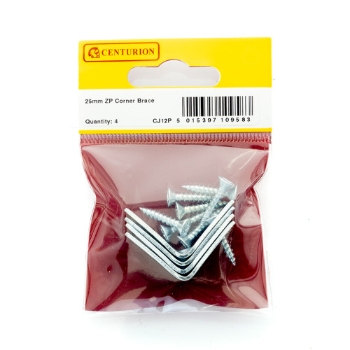 25mm ZP Corner Brace (Pack of 4)